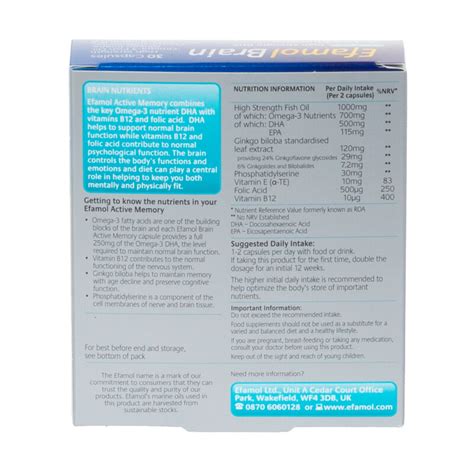 Buy Efamol Brain Active Memory | Chemist Direct