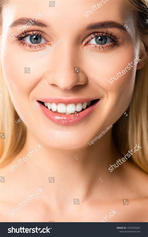 Naked Smiling Blonde Woman White Teeth Stock Photo 1507695641 Shutterstock