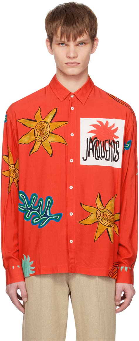 Red Le Raphia La Chemise Baou Shirt By Jacquemus On Sale