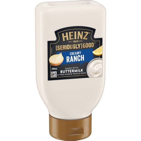 Heinz Seriously Good Mayonnaise Creamy Ranch Mayo 295ml Woolworths