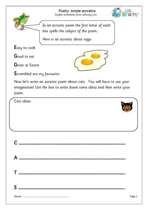 Acrostic Poem Worksheets For Grade 4 | Sitedoct.org