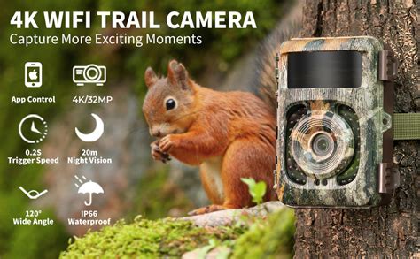 K Trail Camera Mp Wifi Bluetooth Game Camera Detection Angle