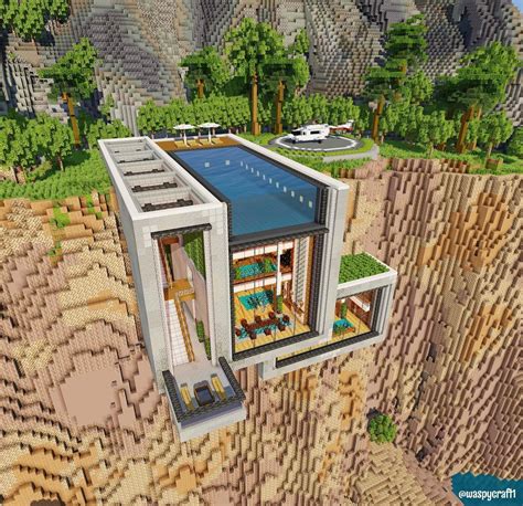 Modern Cliff house. : r/Minecraftbuilds