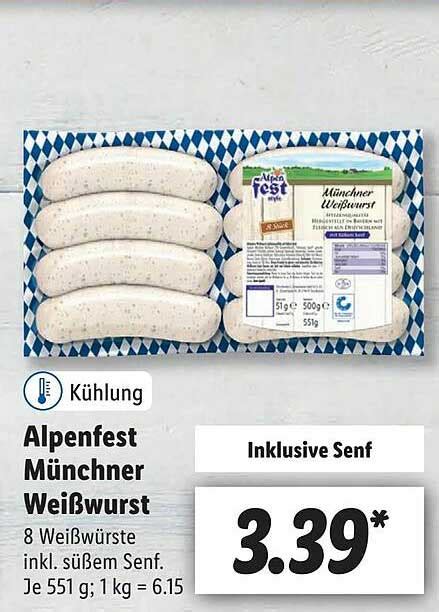 Alpenfest Münchner Weißwurst Angebot bei Lidl 1Prospekte de