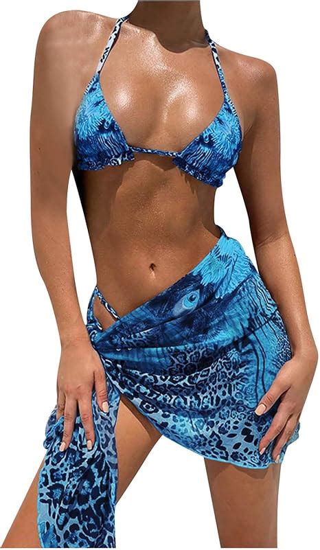 uiou Sexy Bikini Set für Frauen mit Leopardenmuster und Knoten