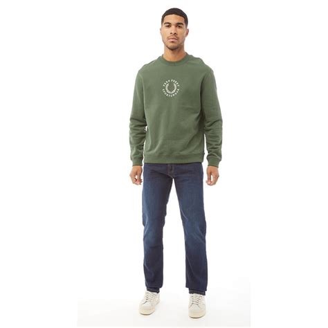 Buy Fred Perry Mens Branded Sweatshirt Washed Green