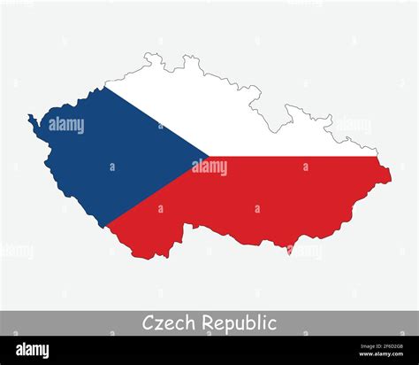 Czech Republic Map Flag Map Of Czechia With The Czech National Flag