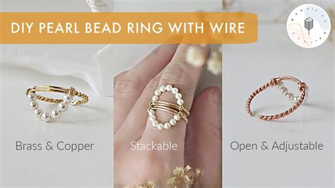 Diy Pearl Bead Ring With Twisted Wire Copper And Brass Adjustable