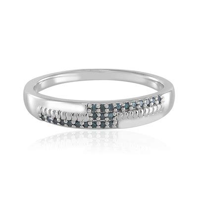 Schicker 0 153 Ct Blauer Diamant Sterling Silber Ring