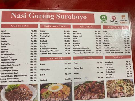 Menu At Nasi Goreng Suroboyo Restaurant Tangerang Qj F M