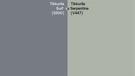 Tikkurila S500 Surf Vs V447 Serpentine Side By Side Comparison