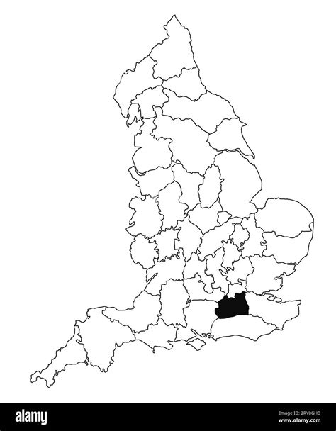 Map Of Surrey County In England On White Background Single County Map