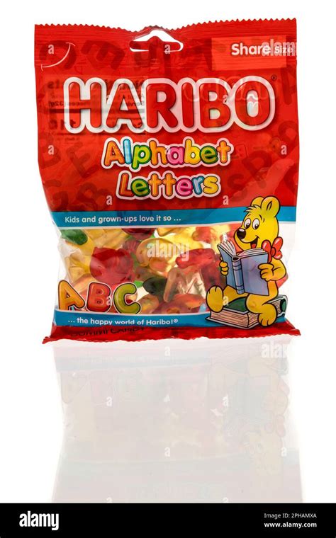 Winneconne, WI - 19 March 2023: A package of Haribo alphabet letter ...