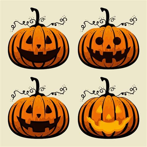 Free Vector Halloween Pumpkins Collection