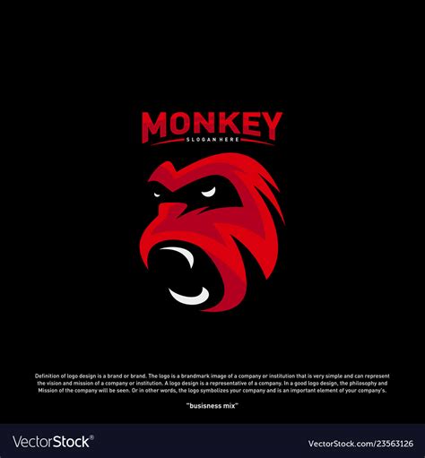 Monkey Gorilla Esport Gaming Mascot Logo Template Vector Image