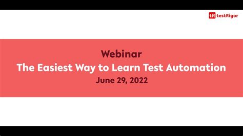 Webinar Easiest Way To Learn Test Automation Youtube