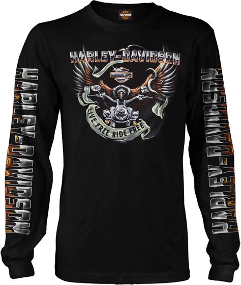 Buy Harley Davidson Military Men S Black Long Sleeve Eagle Graphic T