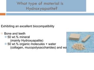 Hydroxyapatite synthesis and its chromatographic properties | PPT 