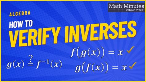 Verifying Inverses Given Two Functions Youtube