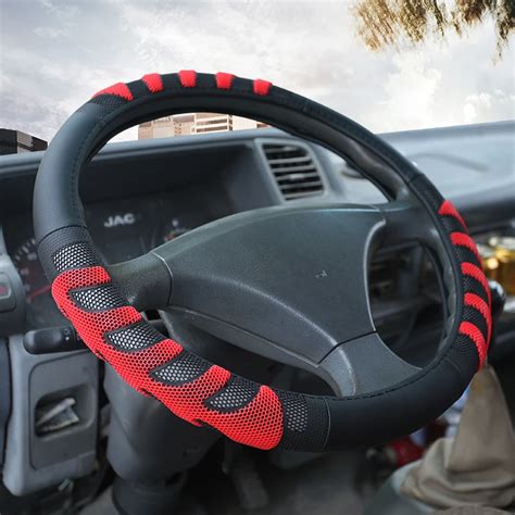 large size truck bus steering wheel cover leather fabric car steering