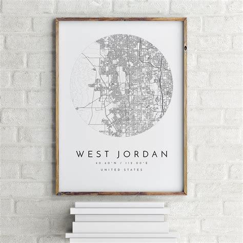 West Jordan Map West Jordan Utah City Map Home Town Map - Etsy