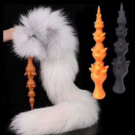 Jixaxe Super Lange Fuchs Schwanz Anal Plugs Silikon Analdildo Mit