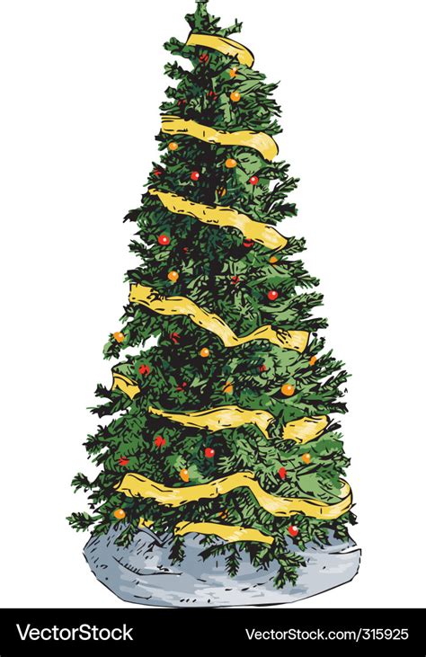 Christmas tree sketch Royalty Free Vector Image