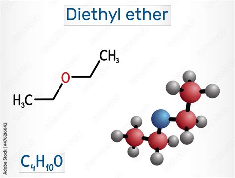 Vecteur Stock Diethyl Ether Ethyl Ether Molecule It Is An Ether In