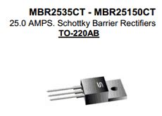 MBR25100CT Datasheet PDF 100V 25A Schottky Rectifier