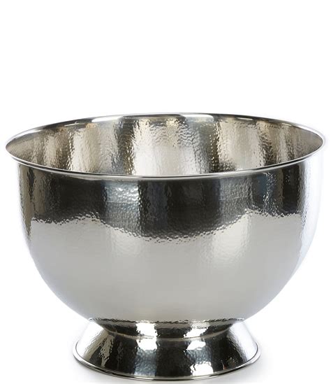 Southern Living Stainless Steel Hammered Footed Round Wine Chiller