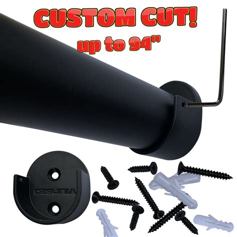 HOME CLOSET Round Rods CUSTOM CUT Black Heavy Duty Closet Rod