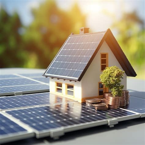 Premium Photo Saving Money With Solar Panels On The Roof Of A House