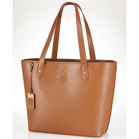 Ralph Lauren Lauren Ralph Lauren Handbag Newbury Heritage Tote in Brown | Lyst