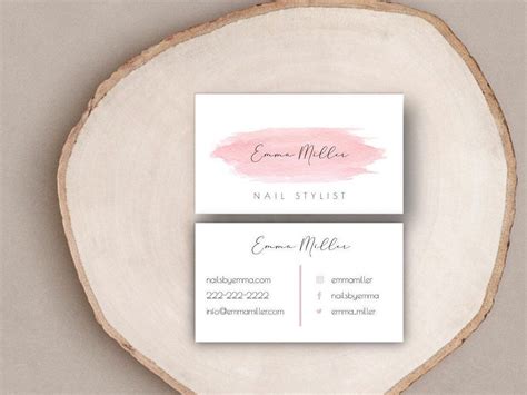 Feminine Business Card Template Design Instant Download Etsy