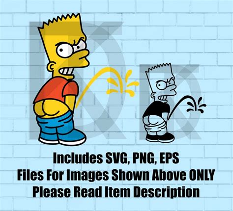 Bart Simpson Peeing Funny Cartoon Svg Eps Png File Cricut Etsy Denmark