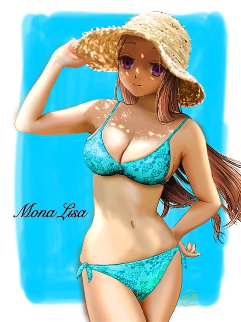 Mona Lisa Grimms Notes Grimms Notes Girl Alternate Costume Bikini Blue Bikini Brown