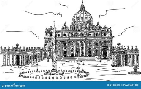 Basilica Di San Pietro Editorial Stock Photo Illustration Of Isolated