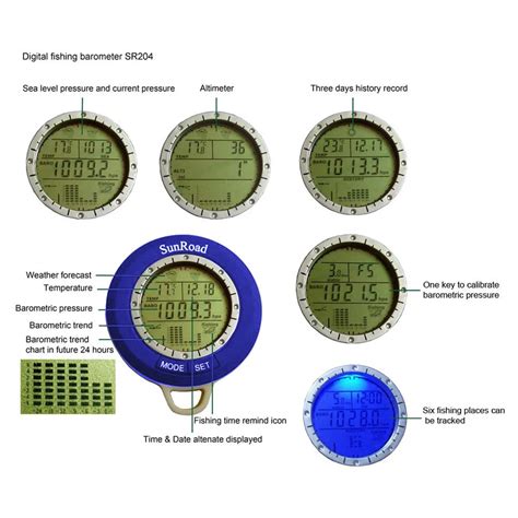 Sunroad SR204 мини lcd цифровой рыболовный барометр альтиметр термометр ...