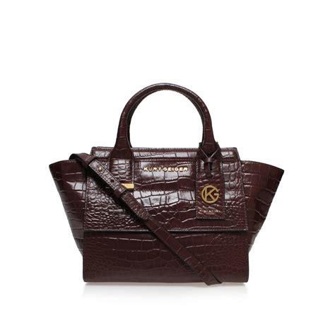 Kurt Geiger Croc Becky Tote Bag in Purple (Red) | Lyst