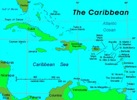 Detailed political map of Caribbean. Caribbean detailed political map ...