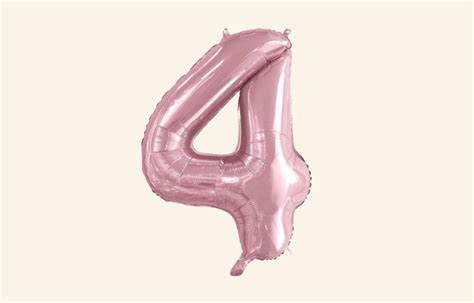 Pink Number 4 Balloon - Queenparty