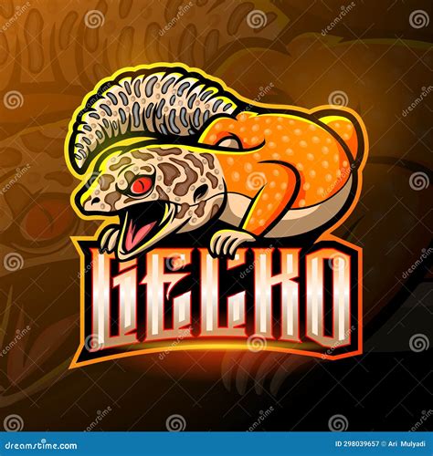 Gecko Mascot Esport Logo Design Cartoon Vector