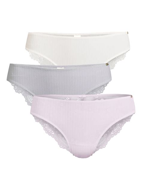 Jessica Simpson Womens Galloon Lace Bikini Panties 3 Pack Walmart