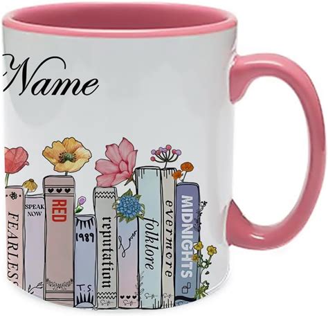 Getat Personalised Swiftea Mug Taylor Floral Bookcase Albums Design