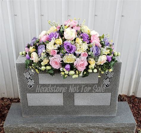 Spring Pastel Large Cemetery Headstone Saddle Grave Headstone Etsy