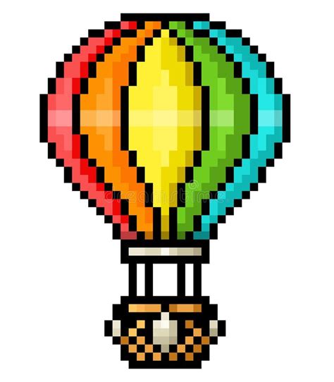 Colorful Rainbow Hot Air Balloon Isolated White Stock Illustrations