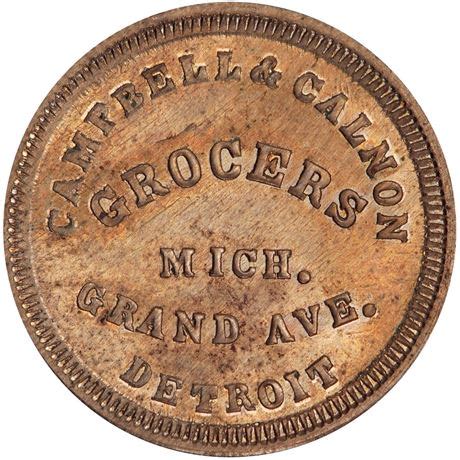 Civilwartokens 116 MI225 Ma 4d R9 PCGS MS64 Copper Nickel