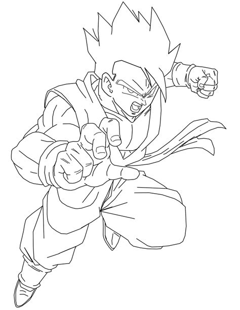 Gohan Lineart By Brusselthesaiyan On Deviantart