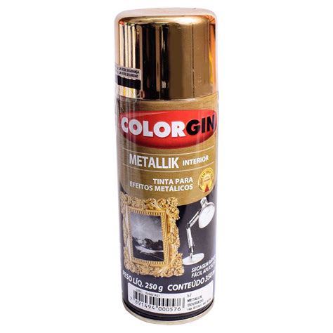 Tinta Spray Colorgin Metallik Dourado Ml Francamp