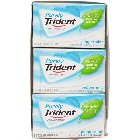 Buy Trident Purely Peppermint Sugar Free Gum Packs Of Pieces